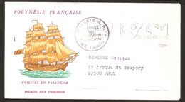 Polynésie 1977 N° 118 O FDC, Premier Jour, Voiliers, Caravelle, 3 Mats, Mer - Cartas & Documentos