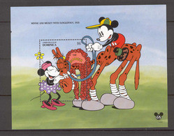 Disney Dominica 1994 Minnie And Mickey With Tangleffot MS MNH - Disney