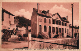 Mauléon-Barousse (Hautes Pyrénées) Le Monument Aux Morts Et La Mairie - Edition Andrillon - Carte Sépia Non Circulée - Mauleon Barousse