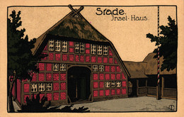 Stade, Insel-Haus, Steindruck AK, Um 1920 - Stade