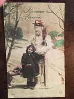 CPA De 1912, Fantaisie,  Bonne Année, Fillette-Petite Fille Et Bonhomme De  Neige, éd ELA N°934, écrite - New Year