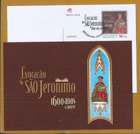Postal Stationery Of 1600 Years Of Death Of São Jerónimo, Ribamondego Church, Gouveia. Catholic Religion. - Christianity