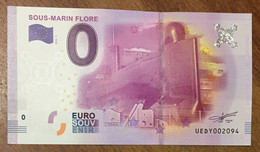 2016 BILLET 0 EURO SOUVENIR DPT 56 SOUS-MARIN FLORE ZERO 0 EURO SCHEIN BANKNOTE PAPER MONEY BANK PAPER MONEY - Essais Privés / Non-officiels