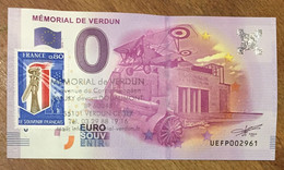 2016 BILLET 0 EURO SOUVENIR DPT 55 MÉMORIAL DE VERDUN + TIMBRE ZERO 0 EURO SCHEIN BANKNOTE PAPER MONEY BANK PAPER MONEY - Privéproeven