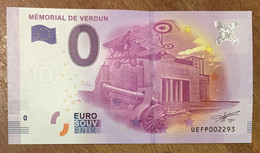 2016 BILLET 0 EURO SOUVENIR DPT 55 MÉMORIAL DE VERDUN ZERO 0 EURO SCHEIN BANKNOTE PAPER MONEY BANK PAPER MONEY - Pruebas Privadas