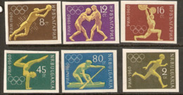 Bulgaria  1960   SG 1205-10 Rome  OLympics  Imperf  Unmounted Mint - Hiver 1960: Squaw Valley