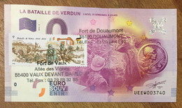 2016 BILLET 0 EURO SOUVENIR DPT 55 LA BATAILLE DE VERDUN + TIMBRE ZERO 0 EURO SCHEIN BANKNOTE PAPER MONEY BANK NOTE - Private Proofs / Unofficial