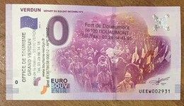 2016 BILLET 0 EURO SOUVENIR DPT 55 VERDUN SOLDAT INCONNU + TAMPON ZERO 0 EURO SCHEIN BANKNOTE PAPER MONEY BANK - Private Proofs / Unofficial