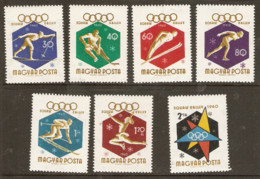 Hungary 1960  SG Ms 1657-63  Squaw Valley Olympics   Unmounted Mint - Hiver 1960: Squaw Valley