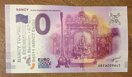 2016 BILLET 0 EURO SOUVENIR DPT 54 NANCY PLACE STANISLAS + TAMPON ZERO 0 EURO SCHEIN BANKNOTE PAPER MONEY BANK - Pruebas Privadas