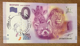 2016 BILLET 0 EURO SOUVENIR DPT 49 BIOPARC DOUÉ LA FONTAINE + TAMPON ZERO 0 EURO SCHEIN BANKNOTE PAPER MONEY BANK - Private Proofs / Unofficial