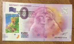2016 BILLET 0 EURO SOUVENIR DPT 46 LA FORÊT DES SINGES ROCAMADOUR + TIMBRE ZERO 0 EURO SCHEIN BANKNOTE PAPER MONEY BANK - Private Proofs / Unofficial