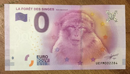 2016 BILLET 0 EURO SOUVENIR DPT 46 LA FORÊT DES SINGES ROCAMADOUR ZERO 0 EURO SCHEIN BANKNOTE PAPER MONEY BANK - Essais Privés / Non-officiels
