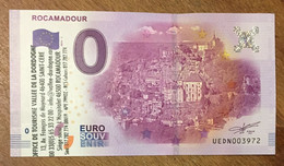 2016 BILLET 0 EURO SOUVENIR DPT 46 ROCAMADOUR + TAMPON ZERO 0 EURO SCHEIN BANKNOTE PAPER MONEY BANK - Pruebas Privadas