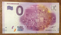 2016 BILLET 0 EURO SOUVENIR DPT 46 ROCAMADOUR ZERO 0 EURO SCHEIN BANKNOTE PAPER MONEY BANK - Private Proofs / Unofficial
