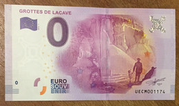 2016 BILLET 0 EURO SOUVENIR DPT 46 GROTTES DE LACAVE ZERO 0 EURO SCHEIN BANKNOTE PAPER MONEY BANK - Pruebas Privadas
