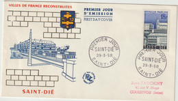 FDC FRANCE N° Yvert 1154 (SAINT-DIE) Obl Sp 1er Jour - 1950-1959