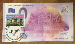 2016 BILLET 0 EURO SOUVENIR DPT 41 CHÂTEAU DE CHAMBORD + TIMBRE ZERO 0 EURO SCHEIN BANKNOTE PAPER MONEY BANK - Privéproeven