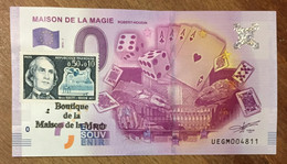 2016 BILLET 0 EURO SOUVENIR DPT 41 MAISON DE MAGIE ROBERT HOUDIN + TIMBRE ZERO 0 EURO SCHEIN BANKNOTE PAPER MONEY BANK - Private Proofs / Unofficial