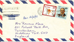 New Zealand Air Mail Cover Sent To England 26-11-1981 - Luftpost