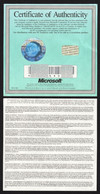 Microsoft SOFTWARE MS-DOS 6 Certificate Of Authenticity LICENSE Hologram Holography LABEL VIGNETTE Globe Earth - Altri & Non Classificati