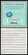 Microsoft SOFTWARE MS-DOS 6 Certificate Of Authenticity LICENSE Hologram Holography LABEL VIGNETTE Globe Earth - Other & Unclassified