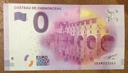 2016 BILLET 0 EURO SOUVENIR DPT 37 CHÂTEAU DE CHENONCEAU ZERO 0 EURO SCHEIN BANKNOTE PAPER MONEY BANK - Privatentwürfe