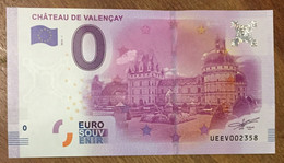 2016 BILLET 0 EURO SOUVENIR DPT 36 CHÂTEAU DE VALENÇAY ZERO 0 EURO SCHEIN BANKNOTE PAPER MONEY BANK - Privéproeven