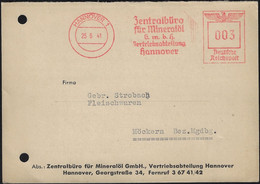 Allemagne 1941. Empreinte De Machine à Affranchir. Zentralbüro Für Mineralöl, Syndicat De Distribution - Aardolie