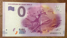 2016 BILLET 0 EURO SOUVENIR DPT 35 AQUARIUM DE SAINT-MALO ZERO 0 EURO SCHEIN BANKNOTE PAPER MONEY BANK - Privéproeven