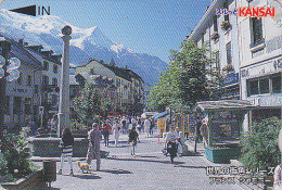 Carte Prépayée JAPON - Site Montagne FRANCE /  Alpes - Rue De CHAMONIX - JAPAN Prepaid Lagare Card - Landschaften