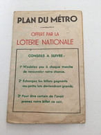 P3 - PLAN Du METRO Parisien Offert Par La Loterie Nationale - Europe