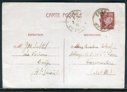 Entier Postal Type Pétain ( Infime Pli Horizontale ) De Boège Pour Faremoutiers En 1942 - O 71 - Postales Tipos Y (antes De 1995)