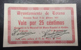 TOTANA (MURCIA).  25 CTS AYUNTAMIENTO DE TOTANA. - Otros & Sin Clasificación