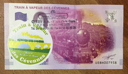 2016 BILLET 0 EURO SOUVENIR DPT 30 TRAIN À VAPEUR DES CÉVENNES + AUTOCOLLANT ZERO EURO SCHEIN BANKNOTE PAPER MONEY BANK - Private Proofs / Unofficial