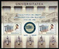 ROMANIA 2009 Faculty Of Jurisprudence, Bucharest University Block MNH / **.  Michel Block 455 - Blocks & Sheetlets