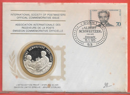 SCHWEITZER ALLEMAGNE FDC DE 1975 DE BONN (ROUSSEURS) - Albert Schweitzer