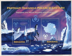 ROMANIA 2009 Protection Of Poles And Glaciers Block MNH / **.  Michel Block 444 - Blocs-feuillets