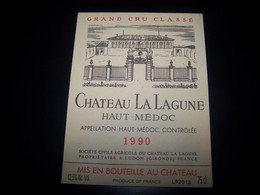 Etiquette Vin Wine Label Bordeaux Haut Medoc Chateau La Lagune 1990 Ludon Gironde - Bordeaux