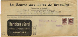 222 Lion Héraldique 3c En Paire De Bruxelles 1930 Sur Document - Typografisch 1929-37 (Heraldieke Leeuw)