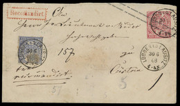 1868, Altdeutschland Norddeutscher Postbezirk, U 1 A U.a., Brief - Postwaardestukken
