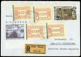 1984, Österreich, ATM 1 (4) U.a., Brief - Matasellos Mecánicos