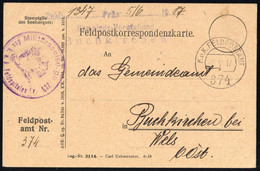 1917, Österreich, Brief - Mechanische Stempel