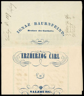 1856, Österreich, HOTEL, Brief - Oblitérations Mécaniques