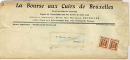 92 Houyoux 1c En Paire De Bruxelles 1924 Sur Document - Typo Precancels 1922-31 (Houyoux)