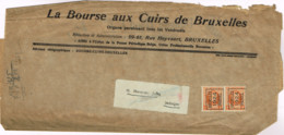 92 Houyoux 1c En Paire De Bruxelles 1924 Sur Document - Typografisch 1922-31 (Houyoux)
