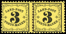 1862, Altdeutschland Baden Landpost, LP 2 Y (2), ** - Neufs