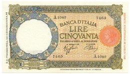 50 LIRE CAPRANESI LUPA CAPITOLINA M. STRETTO FASCIO L'AQUILA 17/05/1943 SUP - Sonstige