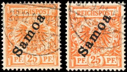 1900, Deutsche Kolonien Samoa, 5 A+b, Gest. - Samoa