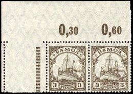 1915, Deutsche Kolonien Samoa, 20 L Ecke, ** - Samoa